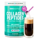 GOBIOTIX Kolagen w proszku Suplement z probiotykami - Zhydrolizowany proszek do kolagenu białkowego dla kobiet - Skóra i paznokcie, Zdrowie stawowe i pokarmowe - Kolagen Peptydy typu I i III - 30 Służenie