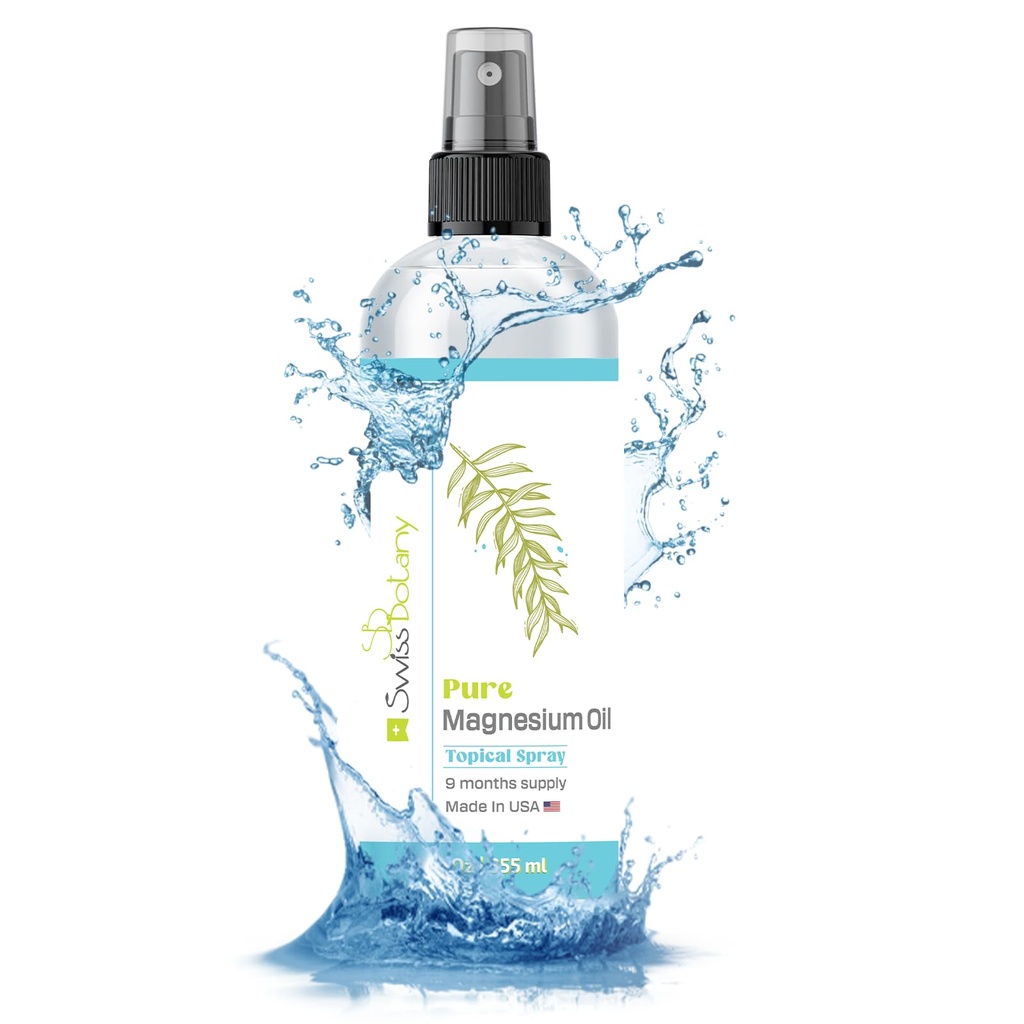 Czysty olej magnezowy Spray - Magnez Spray for Feet - 12 fl oz (Last 9 Months) - USP Grade Organic Topical Magnezu Spray - Naturalne źródła - eBook Zawarte - Made in USA