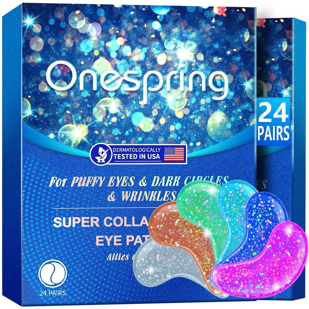 Eye żel Pad (24 Pary) - Pod Eye Patches dla puffy Eyes, Zmarszczki, Ciemny Circles, Natural Collagen Eye żele, Pod Maska Maska Pats na twarz, aby ukoić puffiness, Torby na oczy