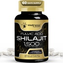Himalayan Shilajit for Men - 1500mg Shilajit Kapsułki dla Men, Pure Shilajeet dla Kobiet z naturalnie rozkręcającym kwasem Fulvic - Shilajet for Enhanced Energy and Immune Support - 120 Count (Pack of 1)