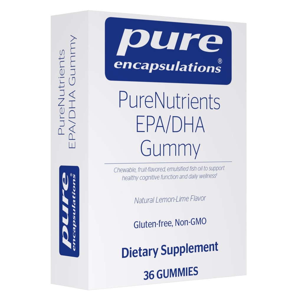 Pure Encapsulations PureNutricents EPA / DHA Gummy Dummy 124; Gummy Soft Chew to Support Healthy Cognitive Function and Daily Wellness Dumbes 124; 36 Gummei Dumbe124; Natural Lemon- Lime Flavor