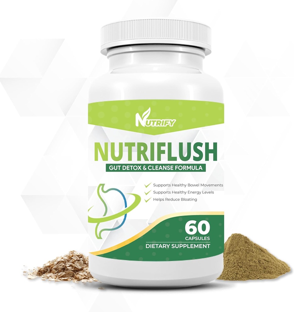 Nutric Flush - Potężne Colon Support & Gut Cleanse Formula, Wysoka Absorpcja, GMO Free, Made in USA