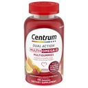 Centrum MultiGummies Multi + Omega 3 Dual Action, Adult Multivitamin, Multivitamin / Multimineral / Omega 3 Suplement, Truskawka / Lemon / Orange Flavors - 110 Count