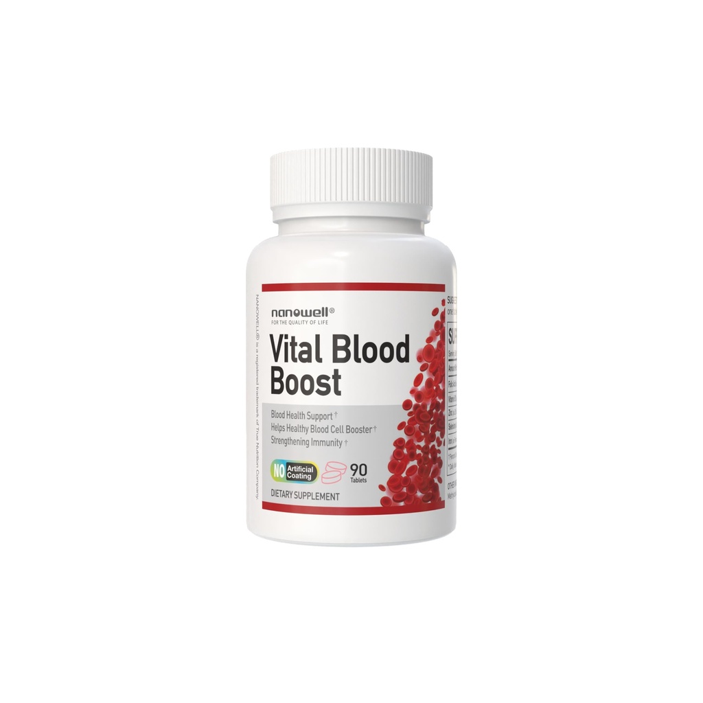 Vital Blood Boost - Suplement diety z żelaza, Selen, Cynk, Witamina B12 & Kwas foliowy - 90 Tabletki, 90 Day Supply