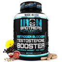 Żelazo Brothers Suplementy Testosteron Booster dla mężczyzn z blokadą estrogenową - Anty- Estrogenowe Suplementy Dietetyczne - Nasiona winorośli i Tribulus Terrestris - Opakowanie 60 Kapsułki - Muscle Growth Boost - 30 dzień