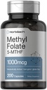 Horbäach Methyl Folate Supplement Equipment 124; 1000 µg Equipment 124; 200 kapsułki Equipment 124; 5- MTHF Equipment 124; kwas foliowy Equipment 124; Non-GMO, Gluten Free Methylfolate