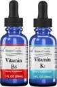 HoneyCombs Witamina B6 & K1 Krople - Płynna Pyridoxine & Witamina K Ekstrakty dla Vegan, Wspiera ogólne zdrowie, NieGMO Witamina Liquid Extract, 1 fl oz Każdy