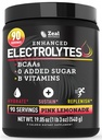 Zeal Naturals Electrolyte Powder Recovery Drink (90 Słupy 124; Różowy Lemoniada) w 0 Cukier + BCAA + B- Witaminy Suplement Elektrolitu w Cynk potasu i Magnezu do Hydracji - Keto Electrolytes