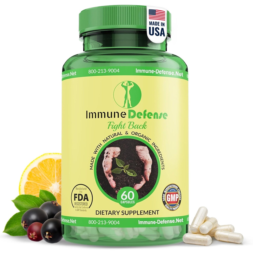Suplement wsparcia immunologicznego - Naturalne i Organiczne Wzmacniacze immunologiczne dla dorosłych - Wsparcie odporności z witaminą C & Witamina D, Czosnek, Ginger, Lemon, Elderberry, Selenium & Cynk - 60 Kapsułki