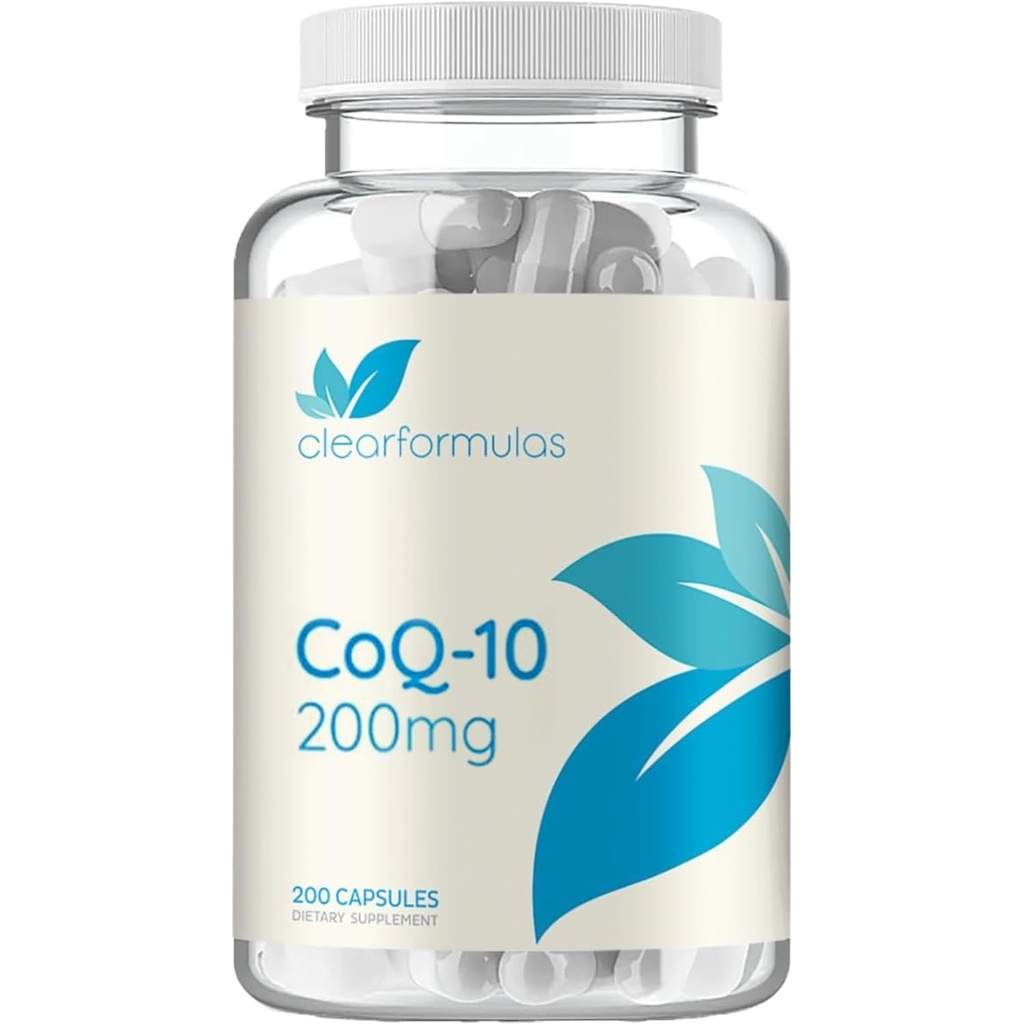 Klarowne preparaty szybko wchłaniające CoQ10 200mg - Koenzym Q10 Potężny przeciwutleniacz dla energii serca i wsparcia starzenia - Wysoka stabilność CoQ10 Ubichinon Kapsułki - Made in a cGMP US Lab