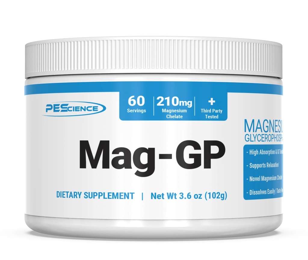 Pescience Mag- GP, Magnezu Glicerofosforan Chelate Proszek, 60 Służenia, Wysoka Wchłanianie, Ulepszony sen, Uspokojenie, Stress Relief & Cramp Wsparcie dla mężczyzn i kobiet