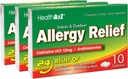 HealthA2Z ® Ulga alergiczna 124; Cetyryzyna 10mg 124; Całodniowa ulga alergiczna 124; Wewnętrzna i zewnętrzna ulga 124; Ulga przed swędzącym gardłem, kichanie, katar (10 liczenie (opakowanie po 3))