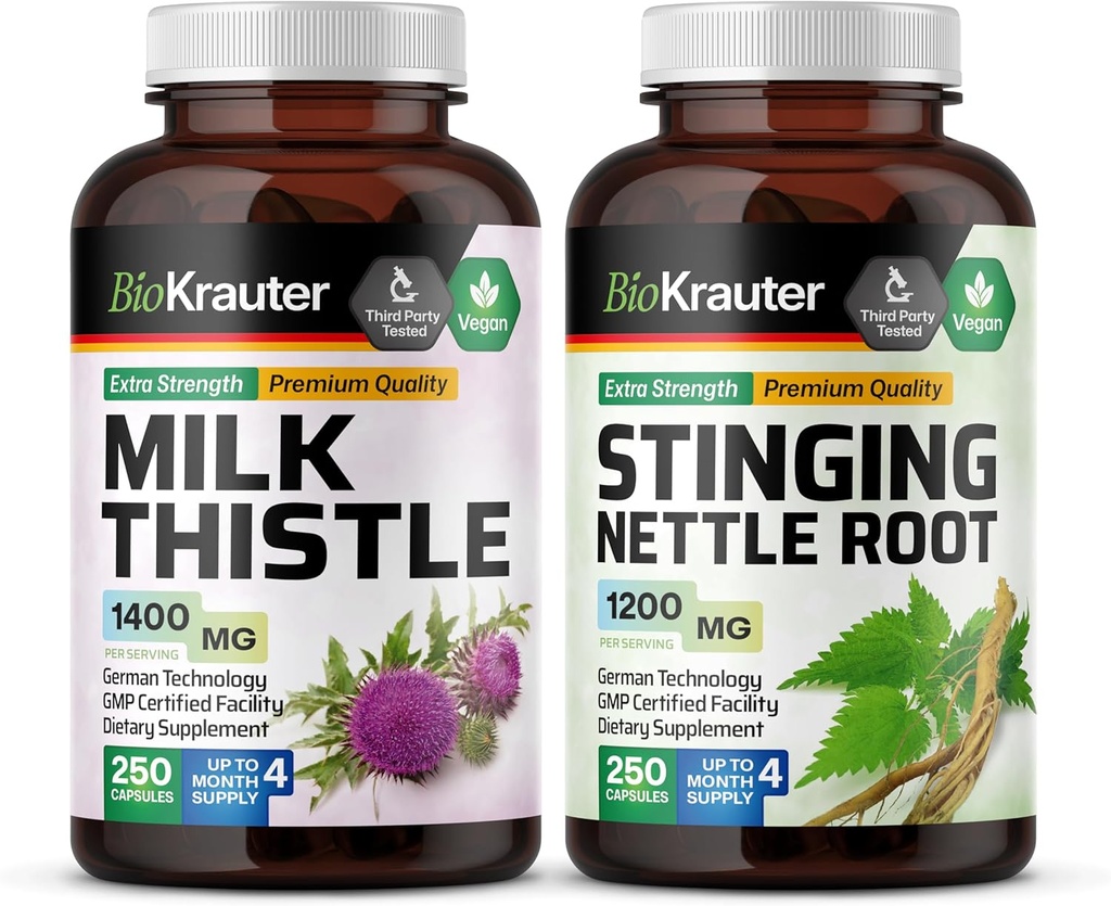 BIO KRAUTER Mleko Ocieplacz 250 Kapsułki i Stinging Nettle 250 Kapsułki