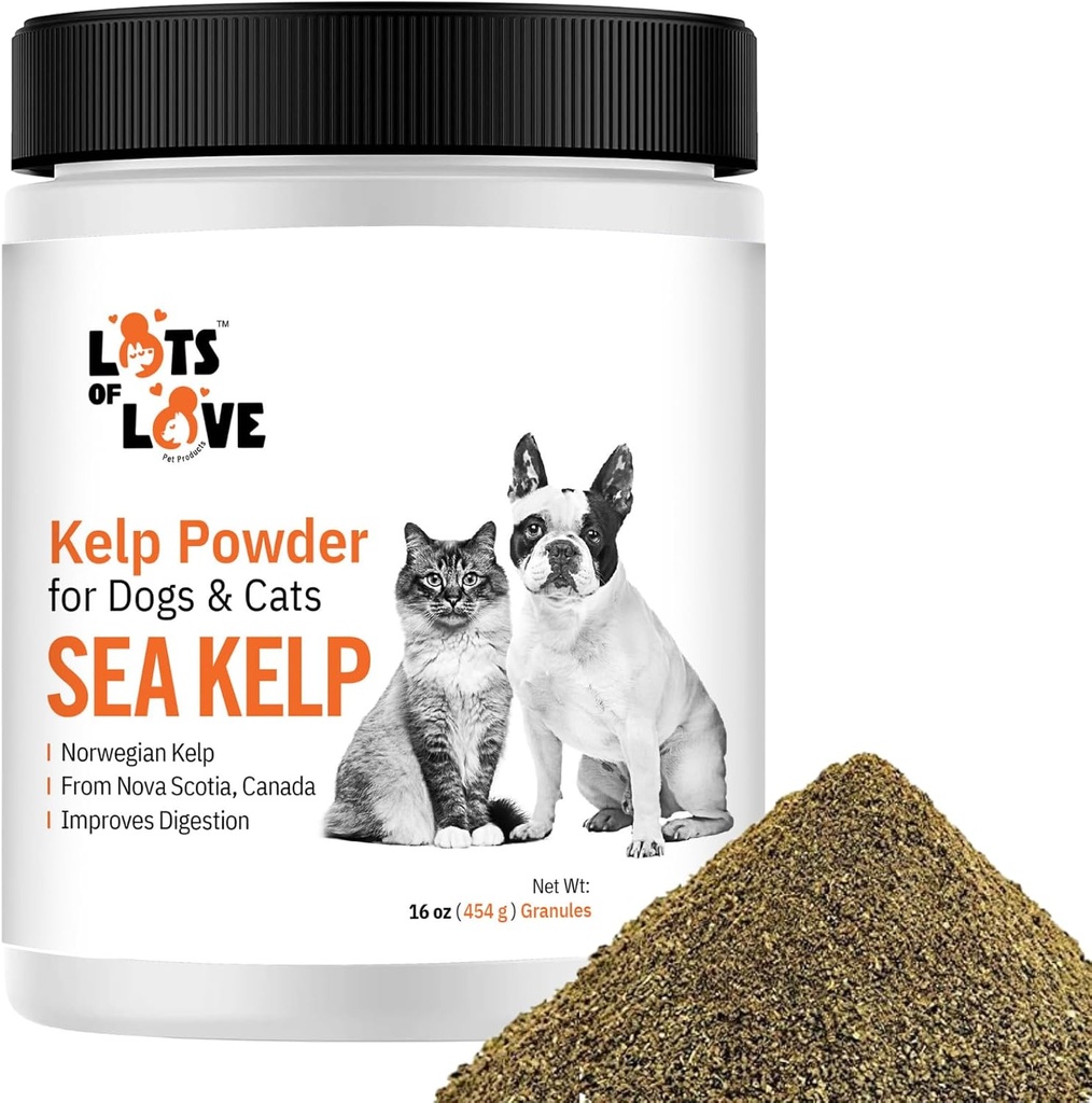 Proszek do Kelp dla psów i kotów - Organic Sea Kelp Supplement granulki proszek (16 Oz, 1 funt)