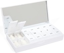 PORT X POLISH Designer Cotygodniowy Pill Box Organizator (AM / PM 2X Daily, Crisp White) 124; Compact, Stylowe 7- Day suplement witaminy przypadku 124; Cute Portable Mini Travel Medicine Carrier 124; BPA- Free Pillbox Caddy
