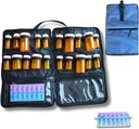 Travel Medicine Bag - Medicine Travel Bag & Organizator - Bezpieczny Bag for Medicine Travel with Lockable Zippers - Przestronne Medicine Storage Bag for Prescriptions, Pigułki i Dostawy medyczne, Niebieski