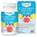 15 mg L metylofolianu (5- MTHF) - aktywnego kwasu foliowego wzbogaconego witaminami B6 i B12- 60 Kapsułki wegetariańskie - Non-GMO, bez glutenu