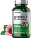 Horbäach Echinacea Goldenseal Kapsułki 124; 1400mg 124; 300 Hrabia 124; Wegetarian, Non- GMO, Gluten Free Extract Supplement
