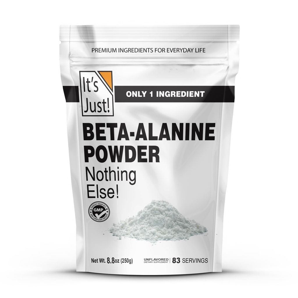 Po prostu! - Beta- Alanina w proszku, suplement do ćwiczeń wstępnych, 250 g luzem, bez smaku, 3000mg na porcję (250g / 83 Służenie)