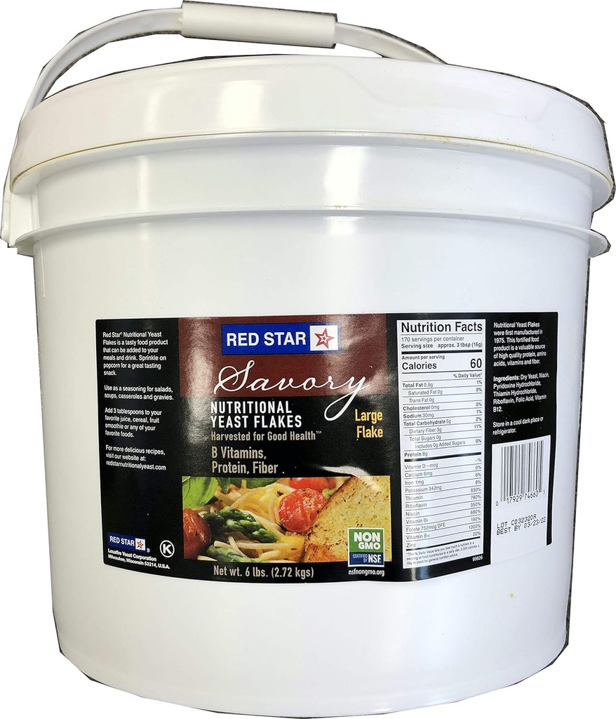 RED STAR Nutritional Large Yeast Flake, 6 funtów