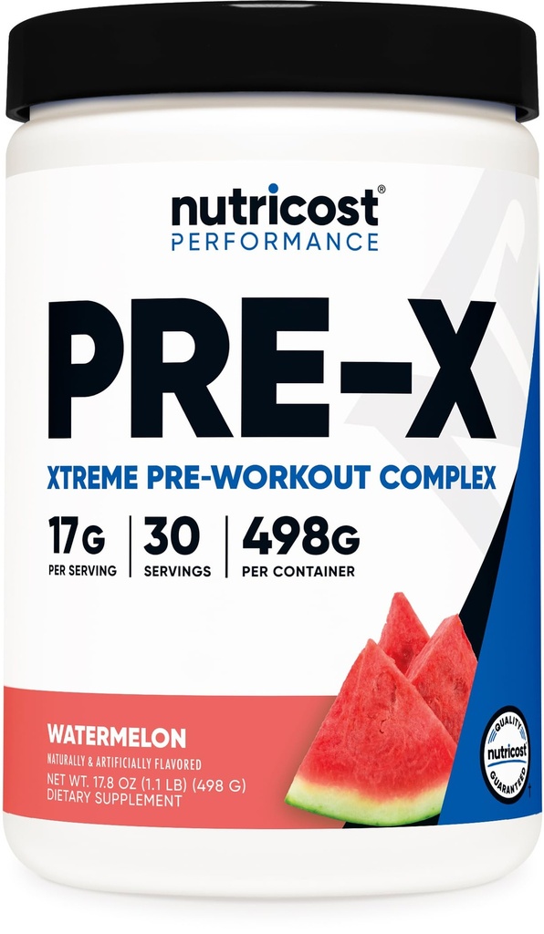 Nutricost Pre- Workout, Arbuz, 30 Służenia, Wegetarianin, Non-GMO i Gluten Free (Pre- X)
