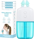 System nawadniania nosa z 30 paczkami soli - Dual Speed and Auto Waste Collection - Przenośne i Przyjazne do podróży Nasal Irrigator - Nasal Cleaner dla Sinus Relief Nasal Rinse Machine