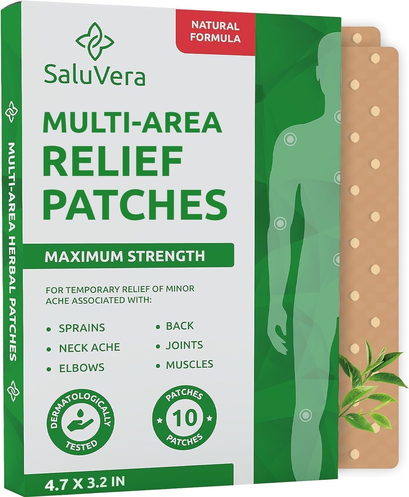 Łaty - Bardzo duże łaty ciepła - Maksymalna wytrzymałość Naturalne mięśnie & Joint Relief Back Patches - Fast- Acting, Delikatne na skórze, Hot Patches for Back, Ramię, Neck, Knee & Foot, 10 Pack (L)