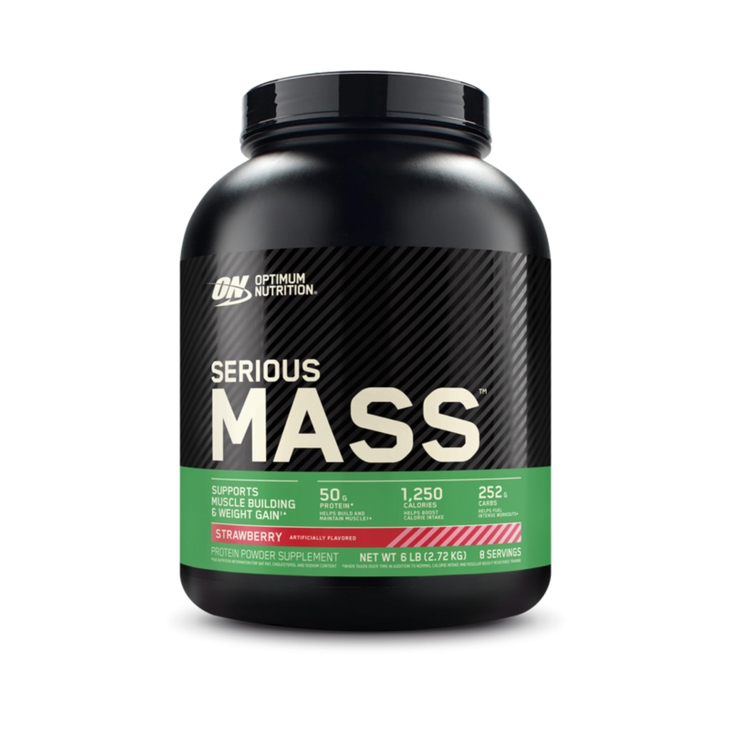Optimum Nutrition Ciężka masa, Gainer masy proszku, Gainer masy, Witamina C i Cynk do wsparcia immunologicznego, Kreatyna, Truskawka, 6 Funt (Opakowanie może Vary)