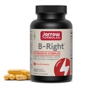 Jarrow Formulas B- 100 Veggie Caps - Niskozapachowa receptura witaminowa B- Support Energy & Metabolic - Promotes Brain, Heart & Cardiovical Health - 100 Służenia