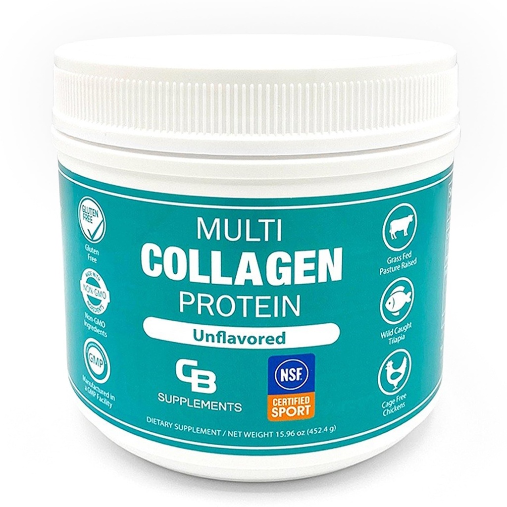 Suplementy CB NSF Certyfikowany dla Sport Multi Collagen Protein w proszku kości, skóry, włosów i wspólnego wsparcia 124; Zhydrolizowane suplementy kolagenu (58 Servings (Pack of 1), Unflavored)