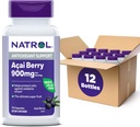 Natrol Acai Berry, Suplement diety, Antyoksydant Protection & Defense, Ultimate Super Fruit, 900 mg Kapsułki wegetariańskie, 75 Count (Pack of 12)