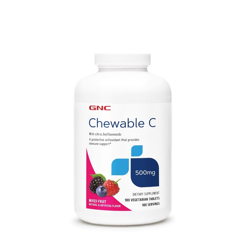 GNC Witamina C 500mg, Zapewnia wsparcie immunologiczne, Mieszane owoce, 180 Służenie