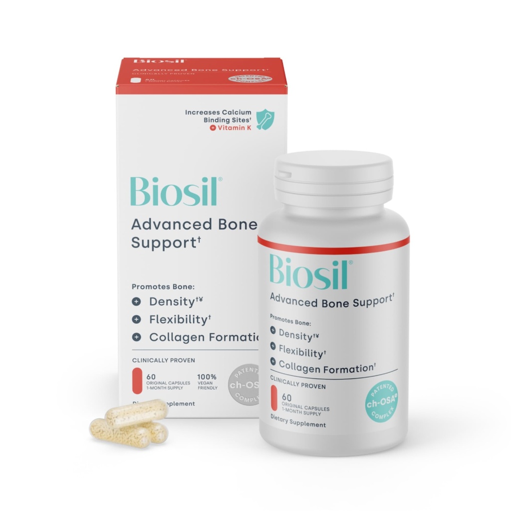 Biosil Bone Collagenizer Ultra - 60 Kapsułek Veggie - z Opatentowanym ch- OSA Complex + Cholina, Inozytol, MK7 & Witamina B12 - GMO Free - 30- Day Supply
