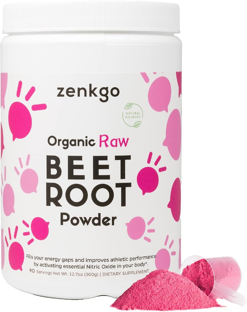 Organiczny sok korzeniowy w proszku z surowego ekstraktu buraczanego, wysoko skoncentrowany i wyższy potencjał, naturalne azotyny i przeciwutleniacze do detoxu, energia, cyrkulacja, odzyskiwanie ciepła, codzienne środki spożywcze (12.7 Oz)