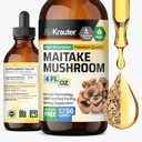 BIO KRAUTER Maitake Mushroom Extract - Maitake Liquid Supplement for Immune Support - 680 mg na serwowanie - Wegan, Alkohol i Cukier Free Drops 4 Fl.Oz.