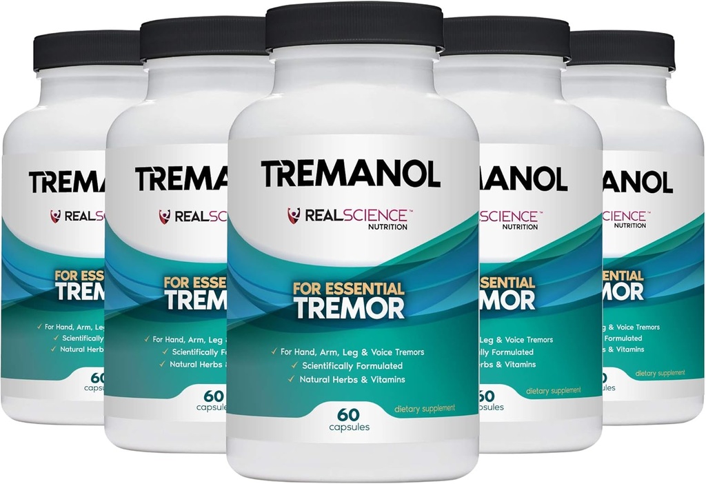 Tremanol - Paczka 5 - Naturalna pomoc na drżenie zasadnicze - Zapewnia ulgę na drżenie rąk, ramię, nogę i drżenie głosu
