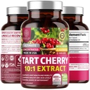 N1N Premium Tart Cherry Extract kapsułki, 200 Veg Caps, 3000 mg, Potężny przeciwutleniacz, Joint Health and Mobility, Non-GMO, Gluten Free, 200 Veggie Caps