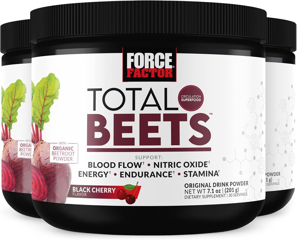 FAKTOR FORCE Superior Beet Root Powder 3- Pack, Nitrates to Support Circulation, Blood Flow, Nitric Oxide, Energy, Endurance, Stamina, Kardioviral Heart Health Supplement, 90 Servings