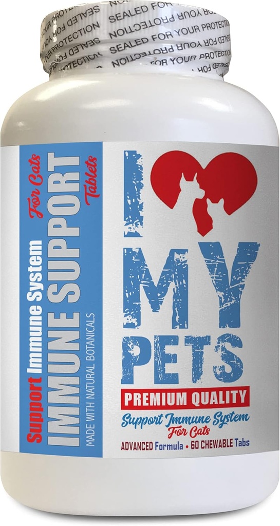 I LOVE MY PETS LLC Cat Liver Treats - CAT Immune Support - Booster - Healthy Supplement - Milk Thistle Cats - 60 Treats (1 butelka)