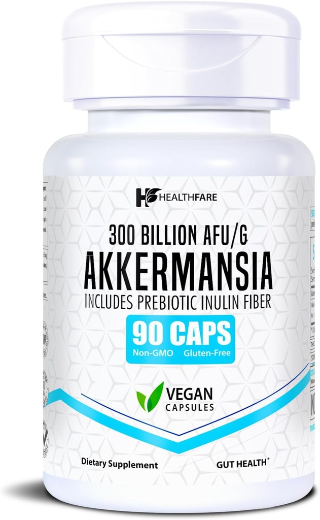 Zdrowie Akkermansia Muciniphila Probiotic Dwudziesta czwarta; 300 Miliard AFU 124; 90 Kapsułki wegańskie Dwudziesta czwarta; Inulina Prebiotic for Gut Health & Digestive Support 124; Non-GMO, Gluten- Free Dwudziesta czwarta; Made in USA