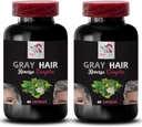 Pigmentacja włosów - Gray Hair Reverse - Wzmacnianie kolorów, Revive Natural Color, Przywracanie włosów, Brilliance włosów, Przywracanie Vibrancy, Hair Care Solution, Renew Hair Color 2 Butelki 120 kapsułki