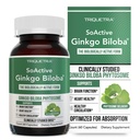 SoActive Ginkgo Biloba z GinkgoSelect ® Phytosome 124; Studiowane klinicznie Zwiększone wchłanianie dla mózgu, Serca i Wspomaganie Pamięci - 180 mg - Pomaga utrzymać cyrkulację i zdrowie Cognitive (60 Kapsułki)