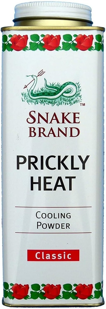 Snake Brand Printed Heat Cooling Powder for Everyday Use - Anti- Chafing, Heat Rash Relief, Classic Original Scent (9.9 Oz / 280g)