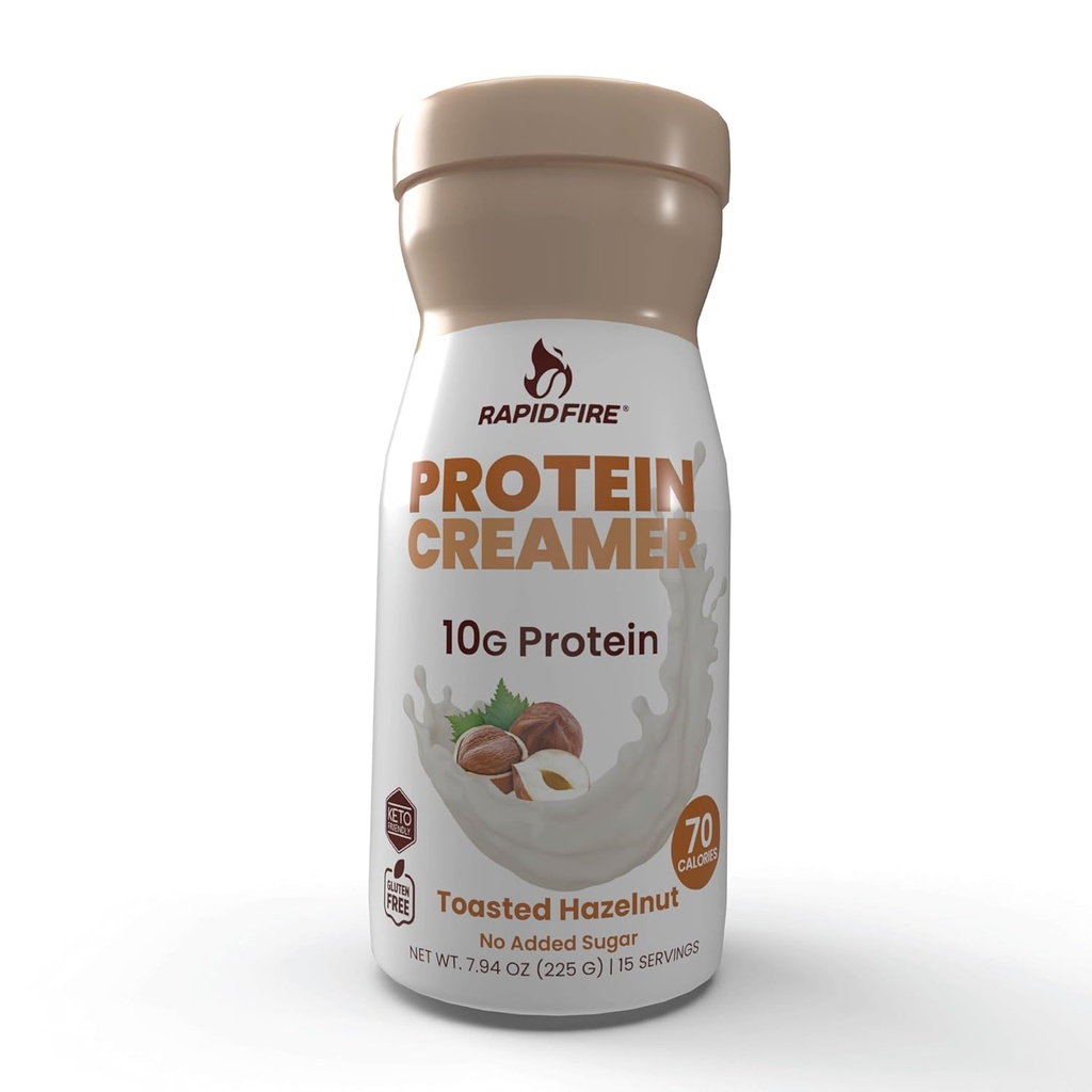 Protein Creamer, Hazelnut Flavor, Keto Friendly, 10 g protein z witamin i minerałów, 15 Sług, może zwiększyć metabolizm i zwiększenie energii, Multi, 7.94 unce