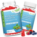 2 Pack Ashwagandha Gummies with Vitamin D for Women & Men, Sugar Free Vegan 1000MG Ashwagandha Supplement Gummy & Vitamin C, 120 Count