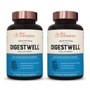 Live Conscious DigestWell natychmiastowe wsparcie - Fast- Acting Digestive Support 124; Broad Spectrum Enzym, Probiotic & Herbal Formula - Degrees Everyday Gas & Bloating - 90 Kapsułki (2- Pack)