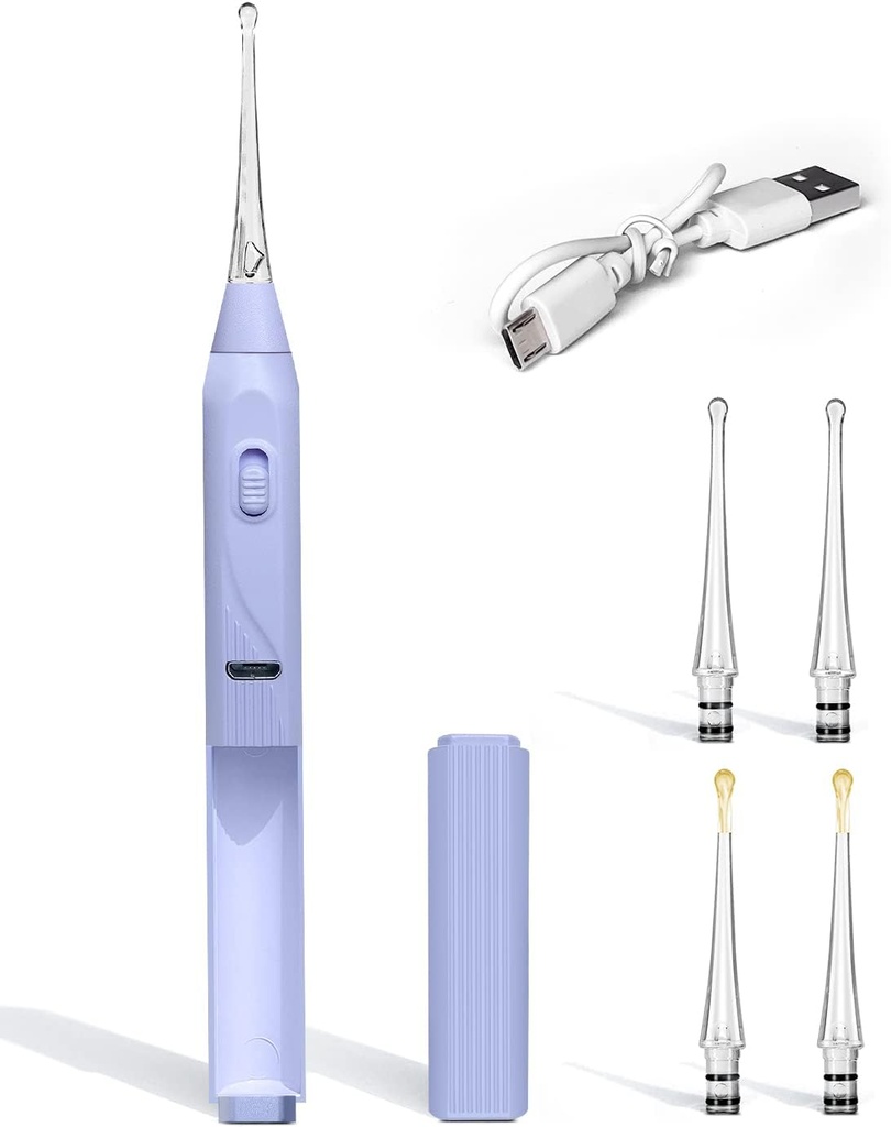 Narzędzie do usuwania wosku usznego z lekkim uchem dzieci Wax Usuwanie Uszy Narzędzie do czyszczenia ucha z wbudowanym miejscem przechowywania UANRNA Zmodernizowane nawilżenie wosku ucha z światłem dla dzieci i dorosłych (fioletowy)