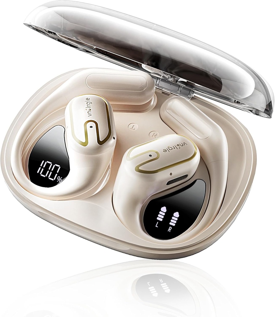 Słuchawki otwarte słuchawki bezprzewodowe - 5.4 Bluetooth słuchawki z Digital Digital Digital Display IPX7 Waterproof, bezprzewodowe słuchawki dotykowe Sterowanie powietrzem Sterowniki 80H