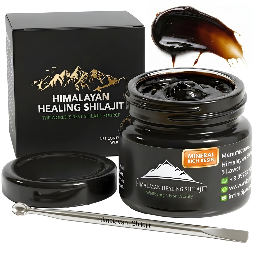 Gold Grade Himalayan Shilajit Resin Dla mężczyzn i kobiet 124; 500MG Max Moc 124; Lab Tested 100% Organic Shilajit Z 85 + Ślad minerałów i kwasu Fulvic Focus, Energia i odporność 30 Gram