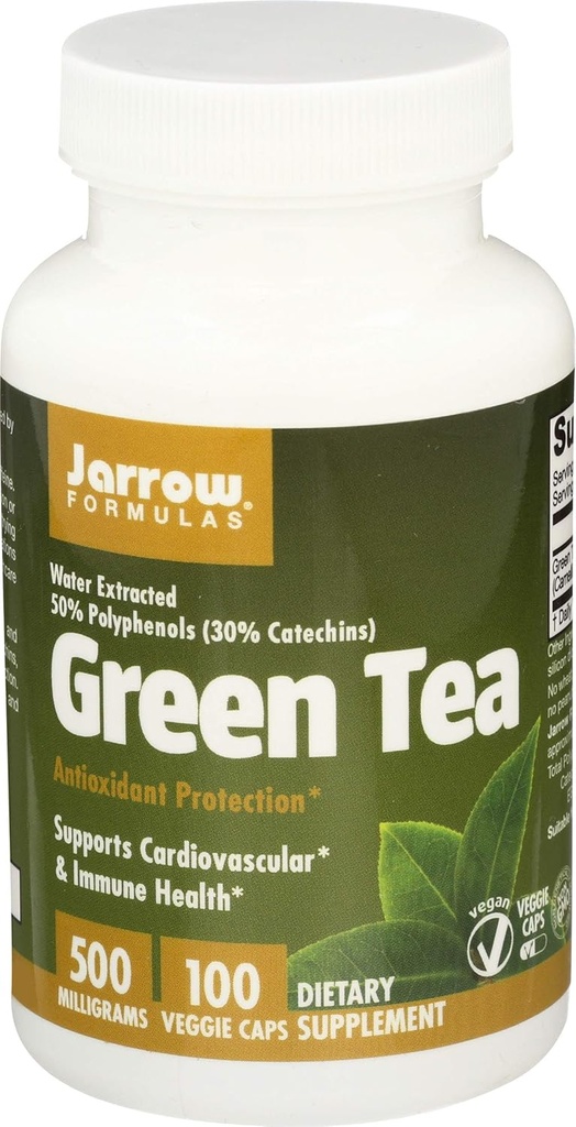 Jarrow Figuas Zielona herbata 500 mg - 100 Veggie Czapki, Pack of 2 - Wsparcie przeciwutleniające - 50% Polifenole - Kardiochirurgiczne i immunologiczne Zdrowie - 200 Łączne służby